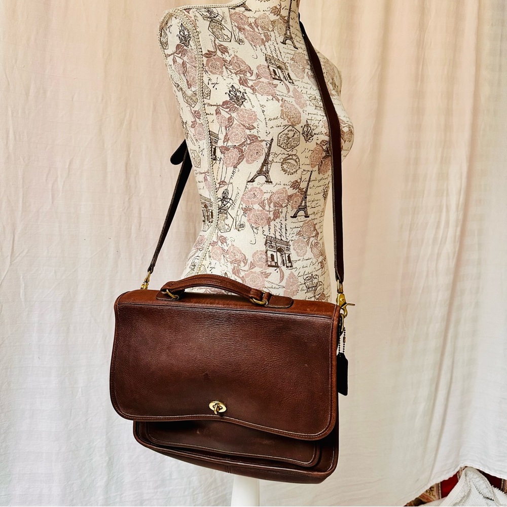 Vintage Coach Colebrook Bag J4C-5181 Whiskey Brown Leather Brass Hardware
